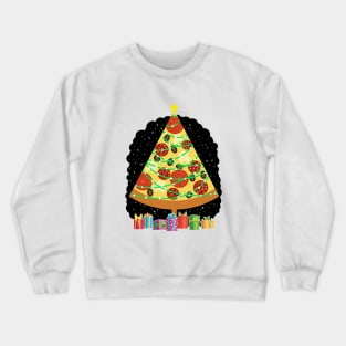 Pizza Christmas Tree Crewneck Sweatshirt